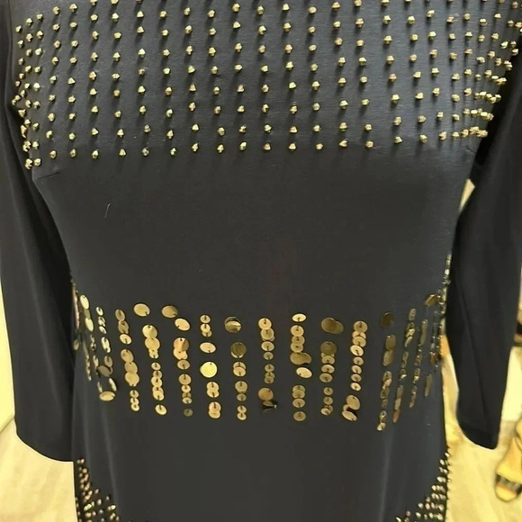 Morgan Mcfeeters Navy blue dress with mixed sequence - Picture 2 of 4